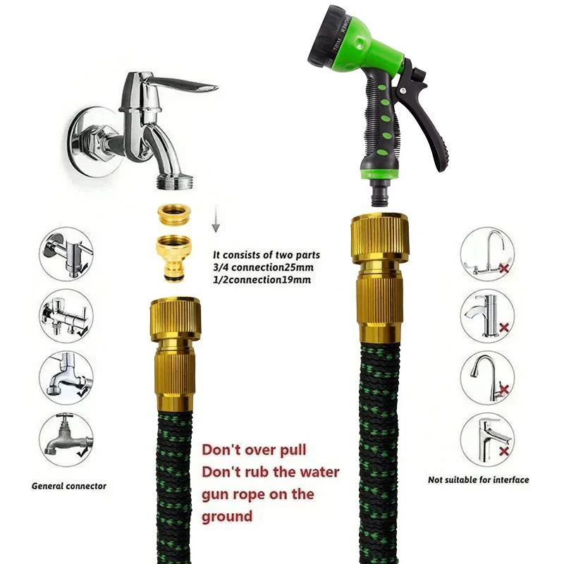 

25 футов-100 футов садовый шланг расширяемые волшебные водопроводные трубы домашний сад инструменты для ежедневного полива автомойка высокого давления водяной пистолет для чистки