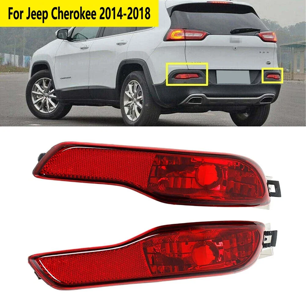 Tail Brake Reflector Stop Signal Rear Fog Light For Jeep Cherokee 2014-2018 LED Bumper Light 68102877AD Replacement
