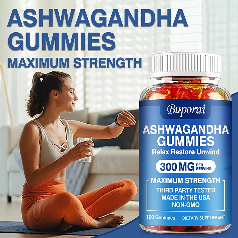 Ashwagandha Gummies - Helps Relieve Stress, Focus, and Maintain Brain and Sleep Health