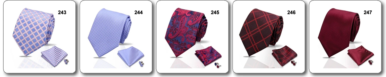 Krawattenset für Herren, klassisches Paisley-Muster, Manschettenknöpfe, Einstecktuch, für Anzug, Hochzeit, hochwertige 3-teilige Krawattensets, formelle Krawatte – Detail 11