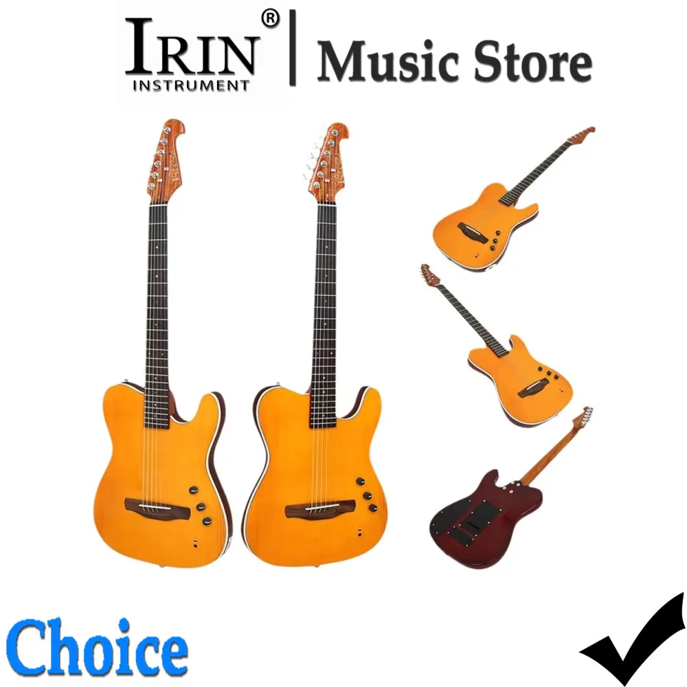 IRIN R3 Acoustic Silent Guitar 22-Fret 39 Inch 6 String Silent Smart Guitar Thin Body Spruce Panel Electric Silent Folk Guitar