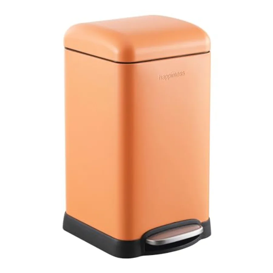 

Мусорное ведро HPM1012K Betty Retro Mini объемом 3,2 галлона с откидной крышкой и плавным закрыванием, устойчивое к отпечаткам пальцев, современное минималистичное, для дома