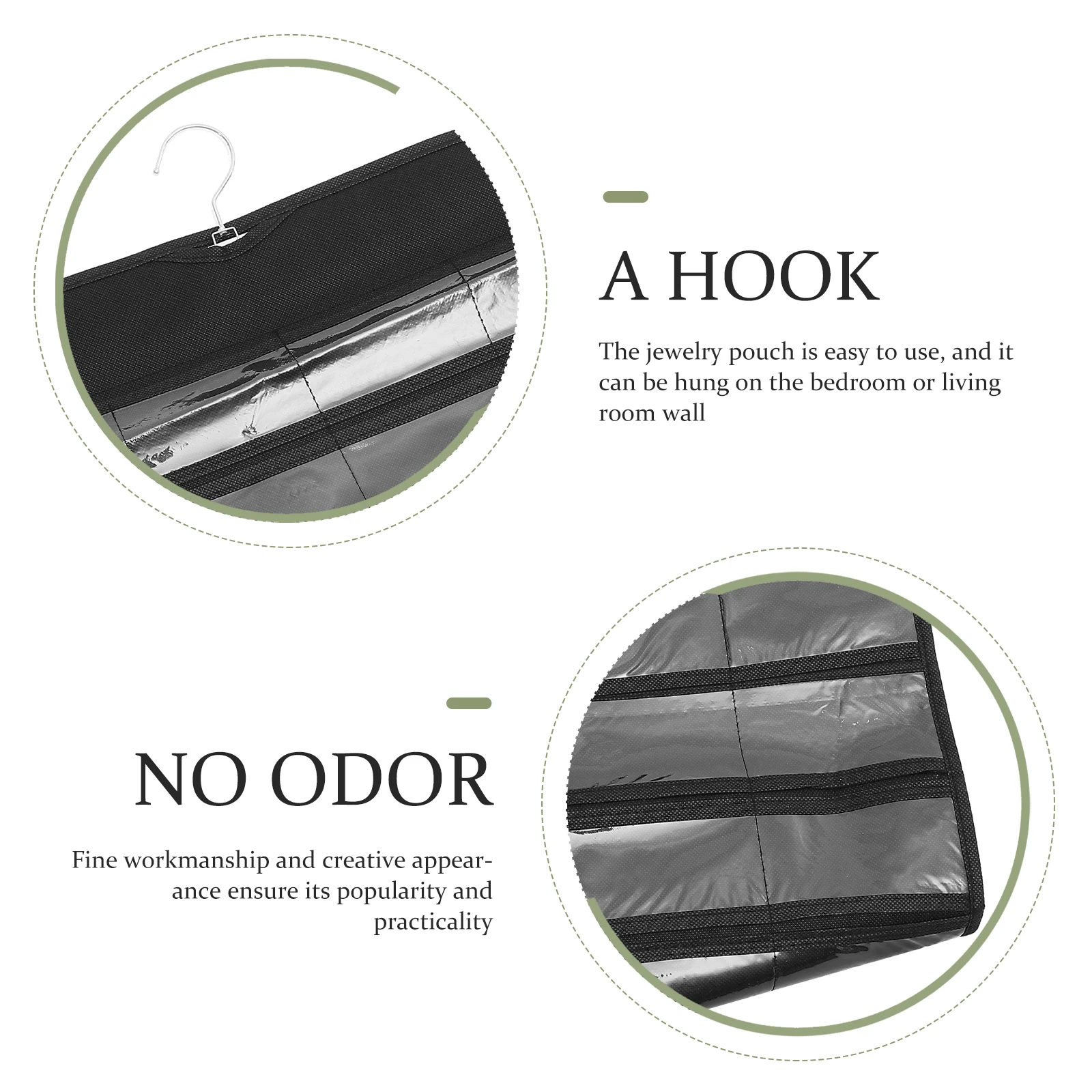 

Hanging Jewelry Bag Non woven PVC Fabric Necklace Earring Storage Home Bedroom Hanging Jewelry ganizer Wall Decorative Pouch
