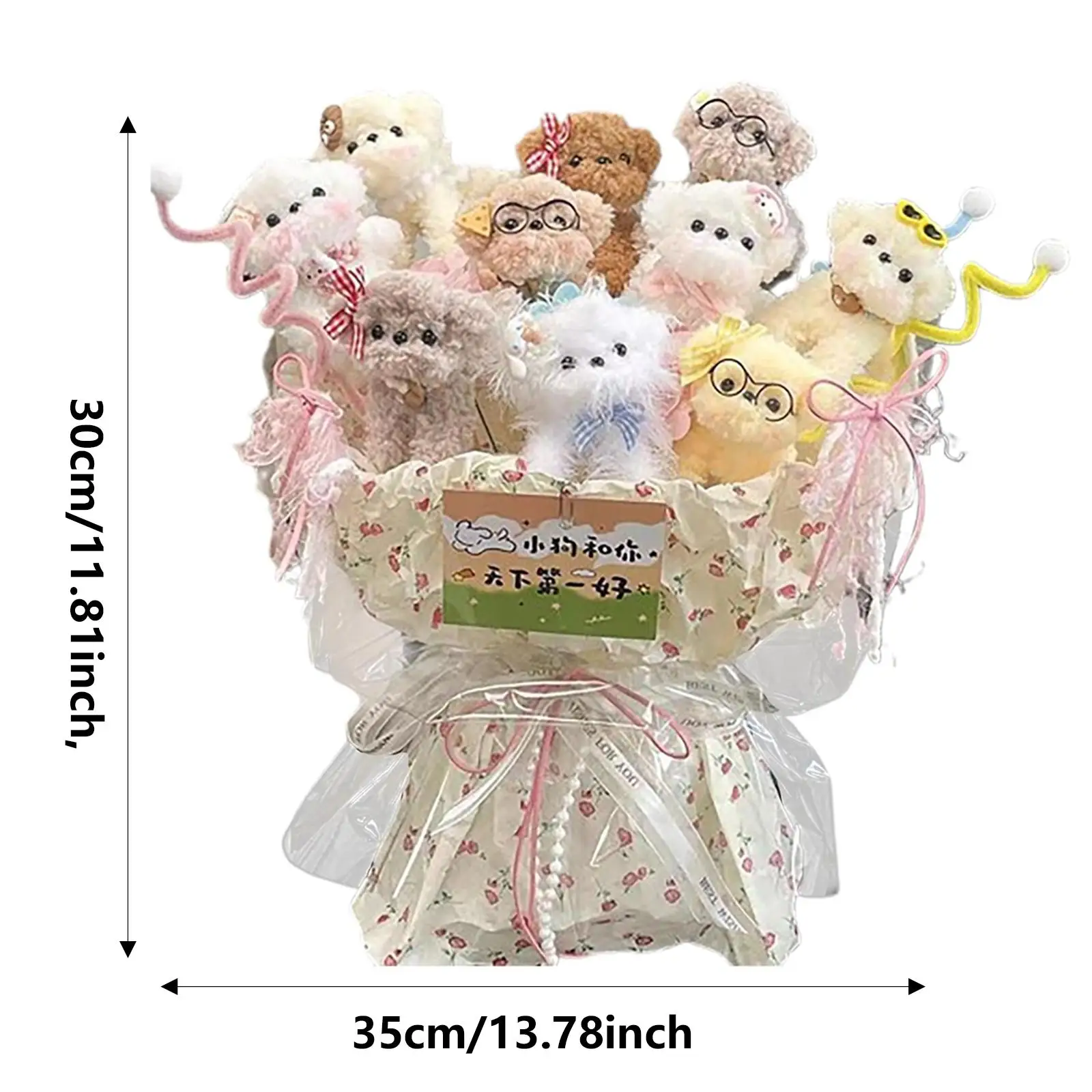 Leuke Hond Boeket DIY Decoratie Kunst Crafting Draagbare Pop Bloemboeket voor Vrouwen Mannen Feestartikelen Moeder Verjaardag Jubileum