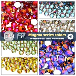 IDIYEA Magma Series Shimmer AB Non Hot Fix Crystal FlatBack Rhinestone Strass Glitter Stone For Diamond DIY Nail Art Accessories