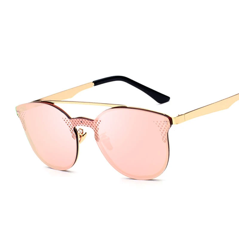 

2023 New Arrival Transparent Women Brand Designer Coating Flat Eyeglasses Lady Fashion Cateye Pink Alloy Frame Sun Glasses