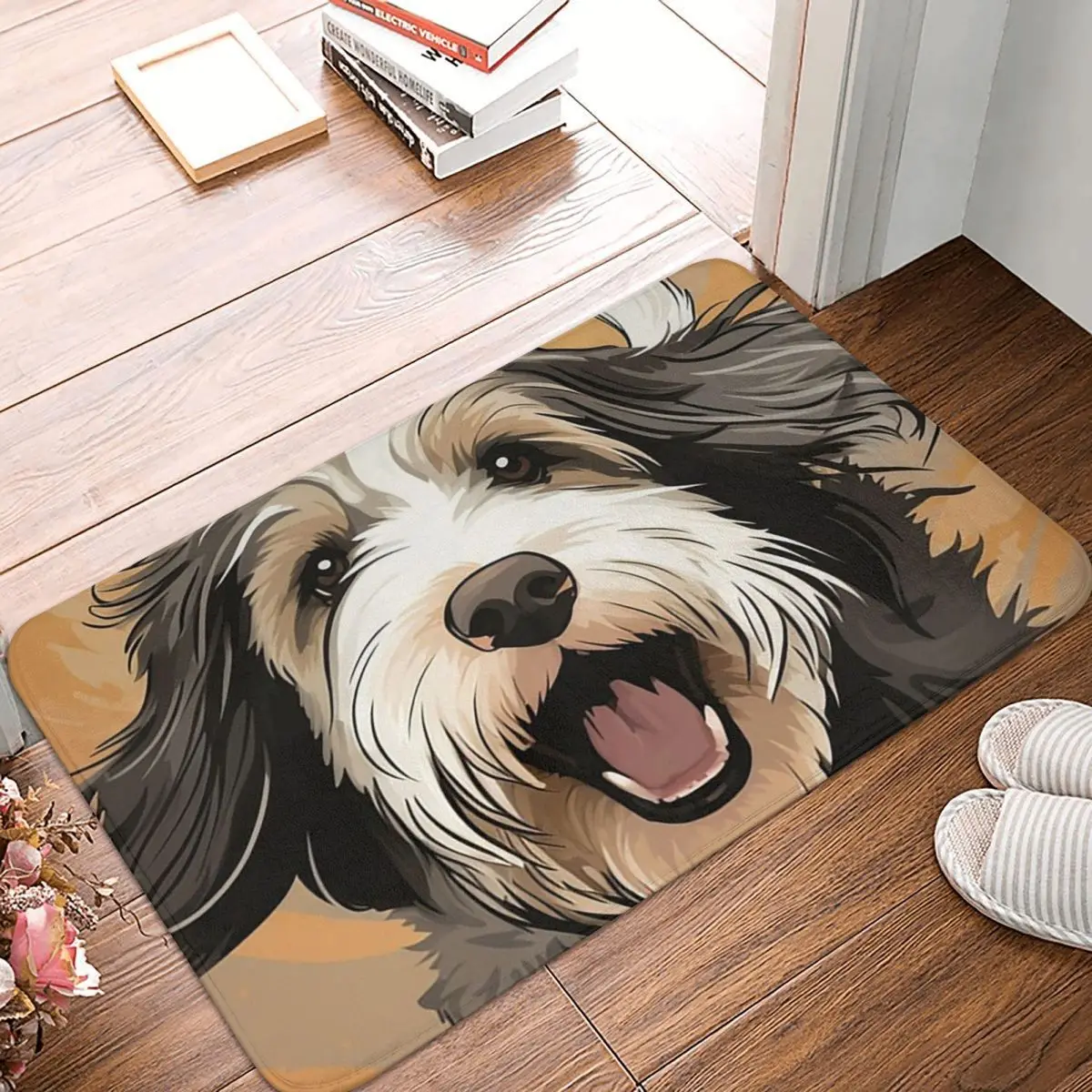 Bearded Collie Funny Dog Non-slip Doormat Floor Mat Cushion Carpet Rug for Kitchen Entrance Home Bedroom Footpad Mats