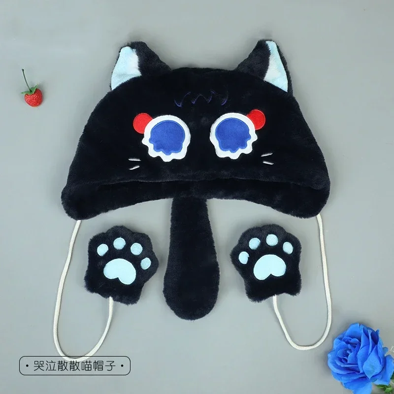 

Anime Genshin Impact Balladeer Cat Cosplay Fluffy Earflap Cap Cartoon Embroider Ear Protection Hat Fuzzy Headgear Hats Xmas Gift