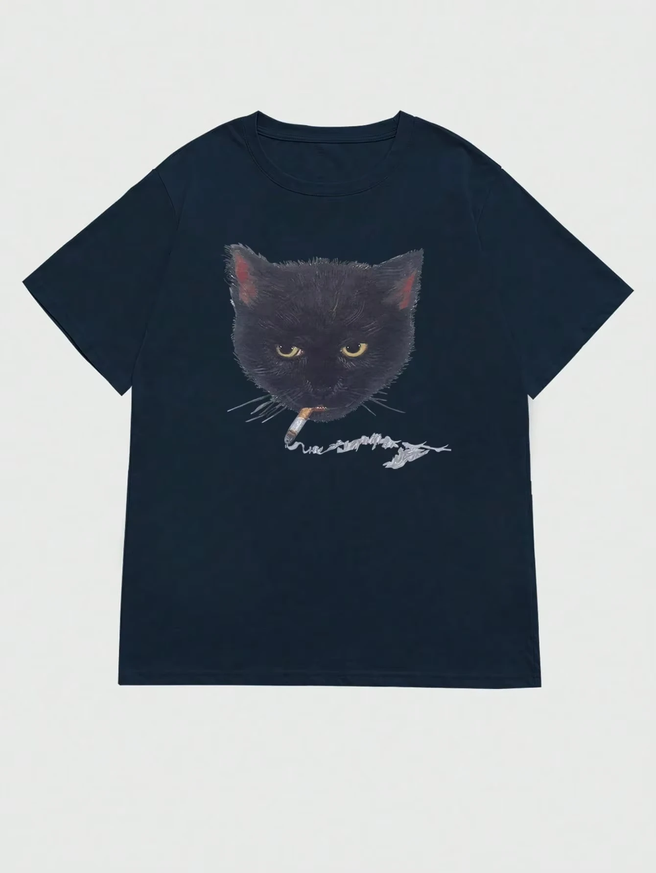 

Мужская белая футболка Noixe с графическим принтом кота, винтажный стиль Y2K, ретро-футболка с котом, модная уличная одежда, графическая футболка