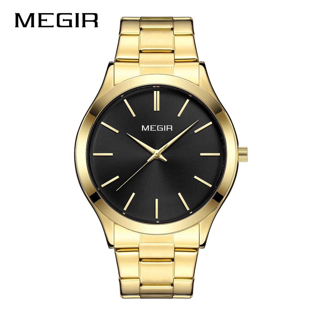 MEGIR Luxury Simple Quartz Men's Watch Business Stainless Steel Bracelet Luminous Watches Man High-Quality Clock reloj hombre