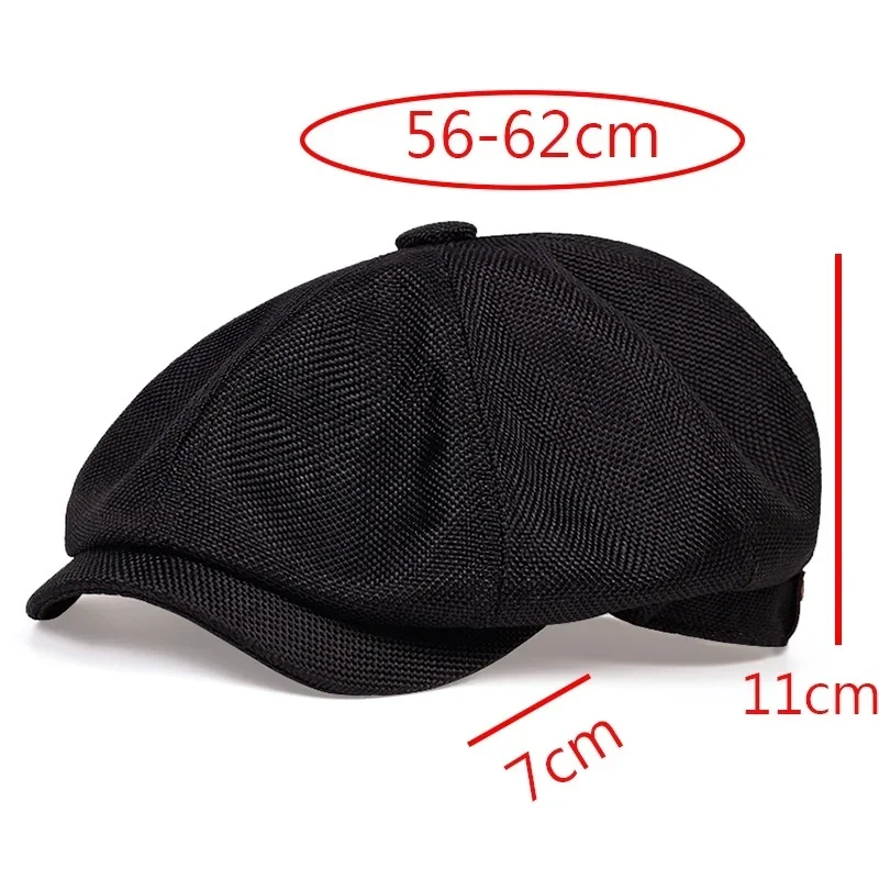 Fashion New Men\'s Casual Newsboy Hat Spring and Autumn Retro Beret Hat Wild Casual Hats Unisex Wild Octagonal Cap