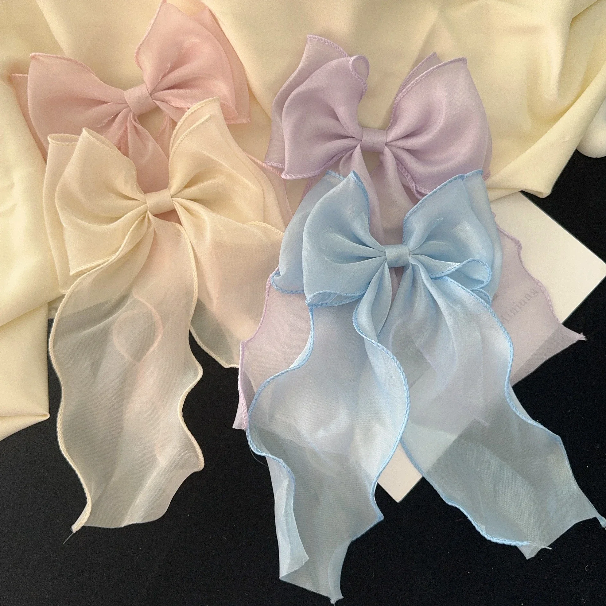 

Cute Shining Satin Bowknot Hair Clips Sweet Chiffon Bow Hair Clips Hairpin Children's hair accessories