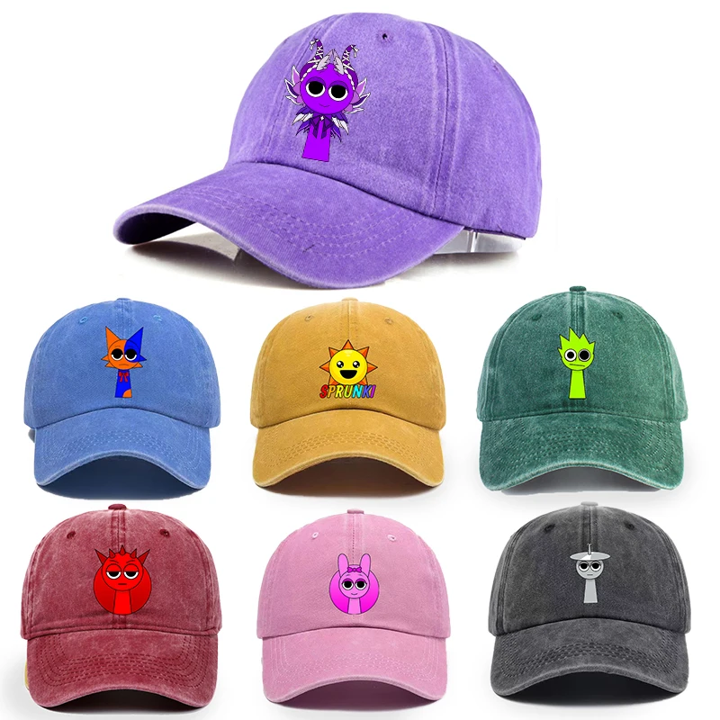 

Sprunki Color Block Baseball Cap Boy Girl Cartoon Anime Print Peaked Caps Fashion Outdoor Mesh Hats Summer Sunhat Birthday Gift