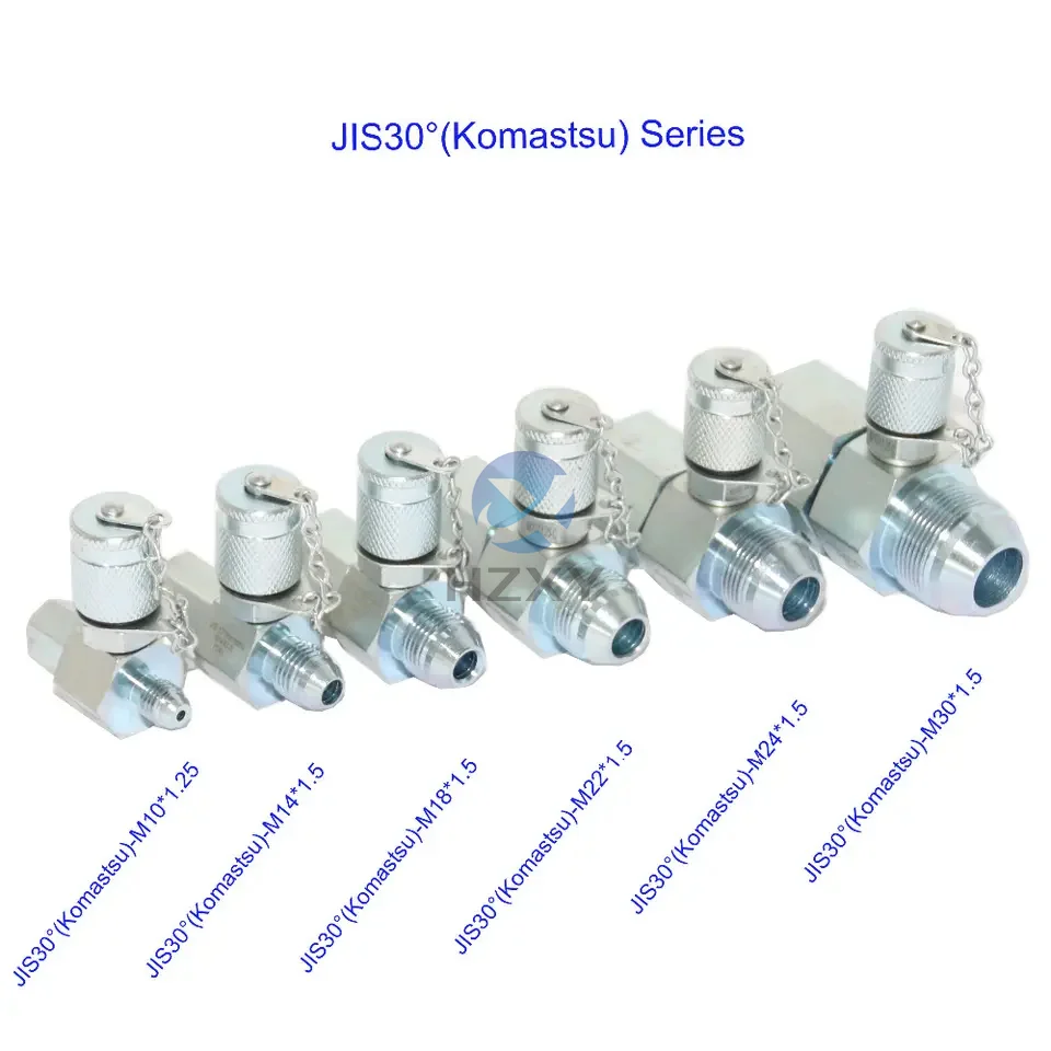 JIS30° Series Test Coupling Point Tester Coupling Point Set Tee Connectors ( 6 Pack) Hydraulic Swivel Run Tees Kit