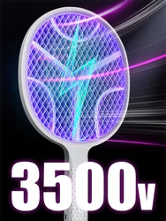 Electric Fly Insect Bug Zapper Bat Handheld Insect Fly Swatter Racket Portable Mosquitos Killer Pest Control for Bedroom Insects