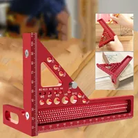 Woodworking Square Protractor Extended 3D Multi-Angle Measuring Ruler W/Dowel Pin,Aluminum Miter Triangler Layout Measuring Tool