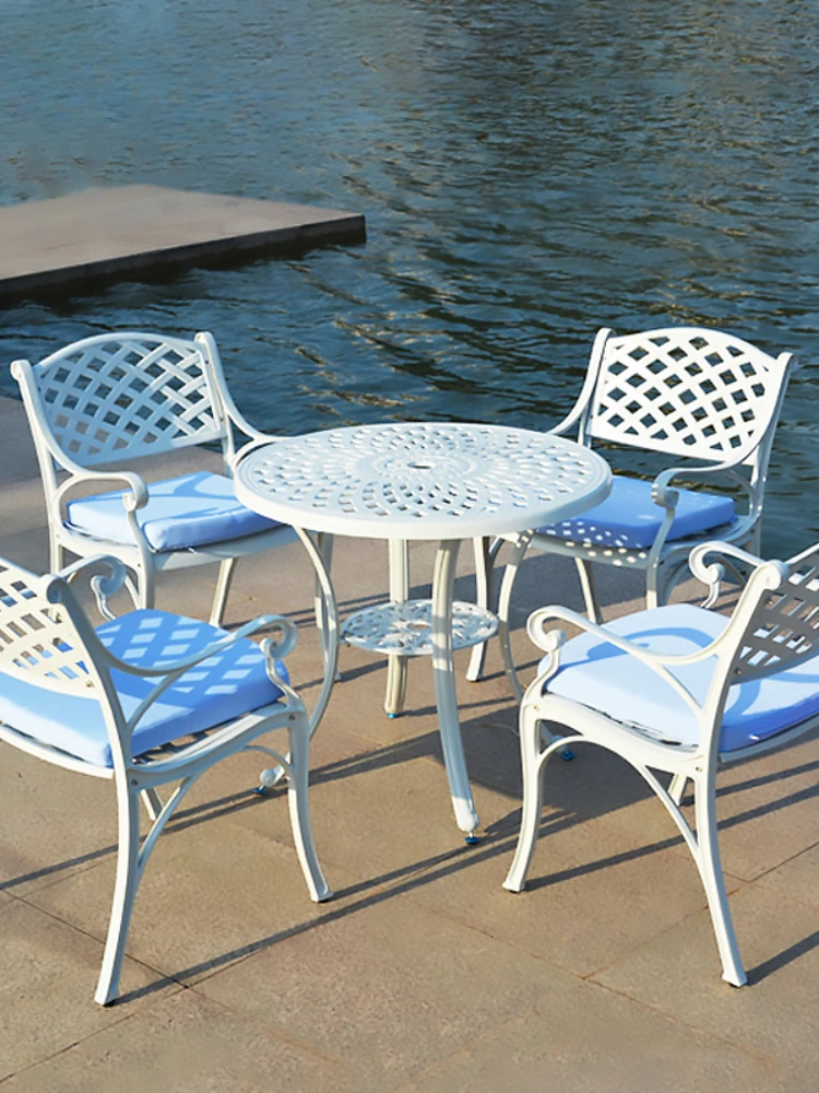 Outdoor Garden Patio Four Chairs Table Set