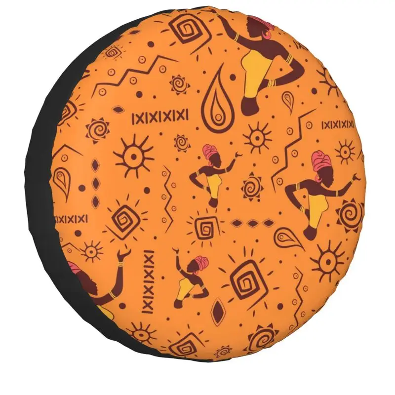 African Pattern With Aztec And Mayan Motifs Tire Cover 4WD 4x4 SUV Spare Wheel Fit for Toyota RAV4 Prado 14