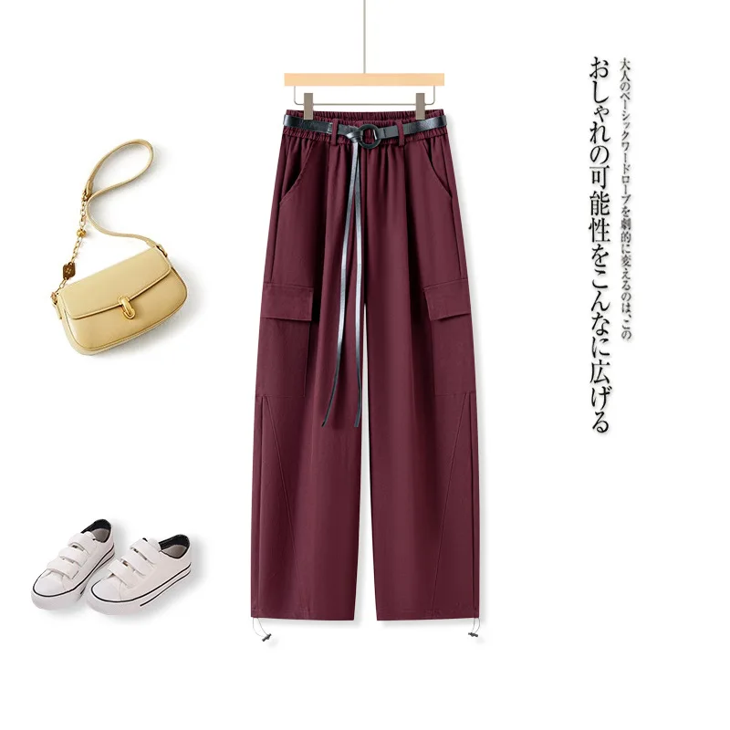 

Drawstring Jogger Pants for Women, Autumn Casual Loose Comfortable Commuting Versatile Sports High Waist Wide Leg Pants