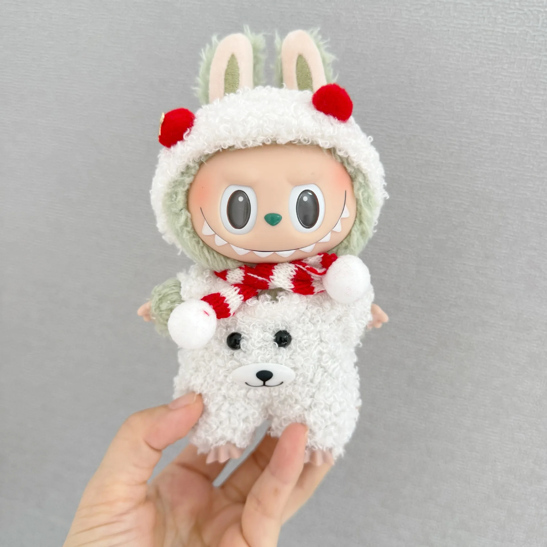 

Clothes Accessories For Labubu Dolls Cute Outfits like Bear Themed Clothes Striped Scarf For 15/17cm Labubu Dolls 1st-3rd Gen