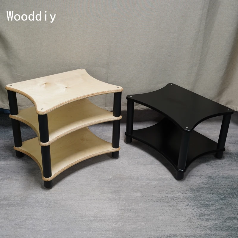 Wooddiy Four Pieces Hifi Speaker Stand Shelf Amplifier Decoder Frame Rack Using Alloy Equipment Accessary Shelf Foot