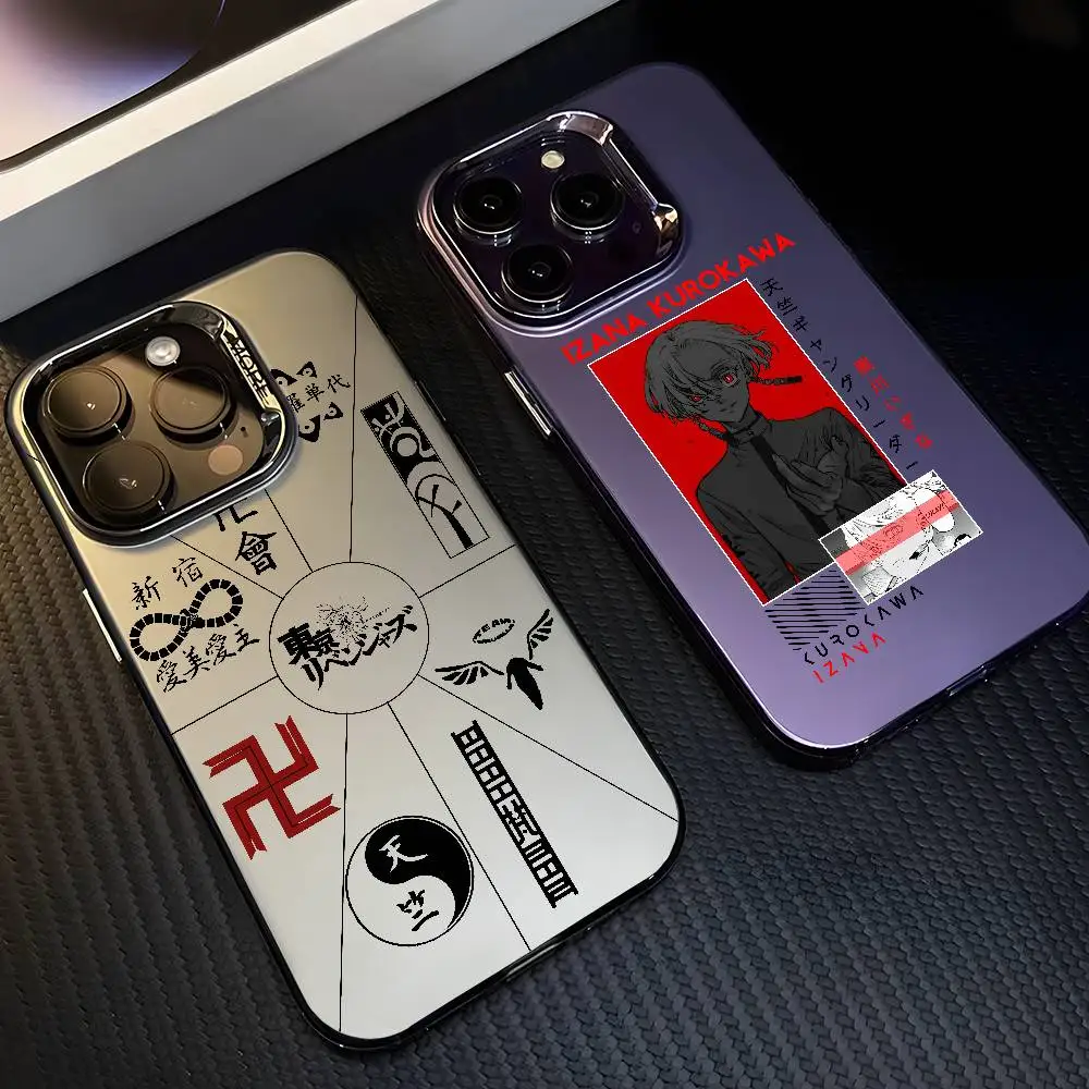 Funda de teléfono Anime Tokyo R-Revengers para iPhone 17 16 15 14 13 12 11 Pro Max Air multicolor mate láser metálico Aurora Funda