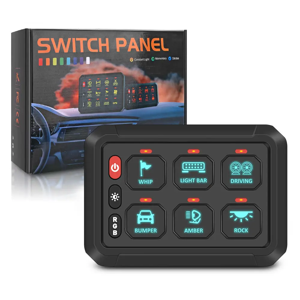 

OPOO Оптовая продажа 12 В 24 В ACC Line RGB Dimmer 6 Gang 8 Gang 12 Gang Автомобильный светодиодный переключатель Панель для ATV SUV TRUCK OFFROAD MARINE SHIPS Новый