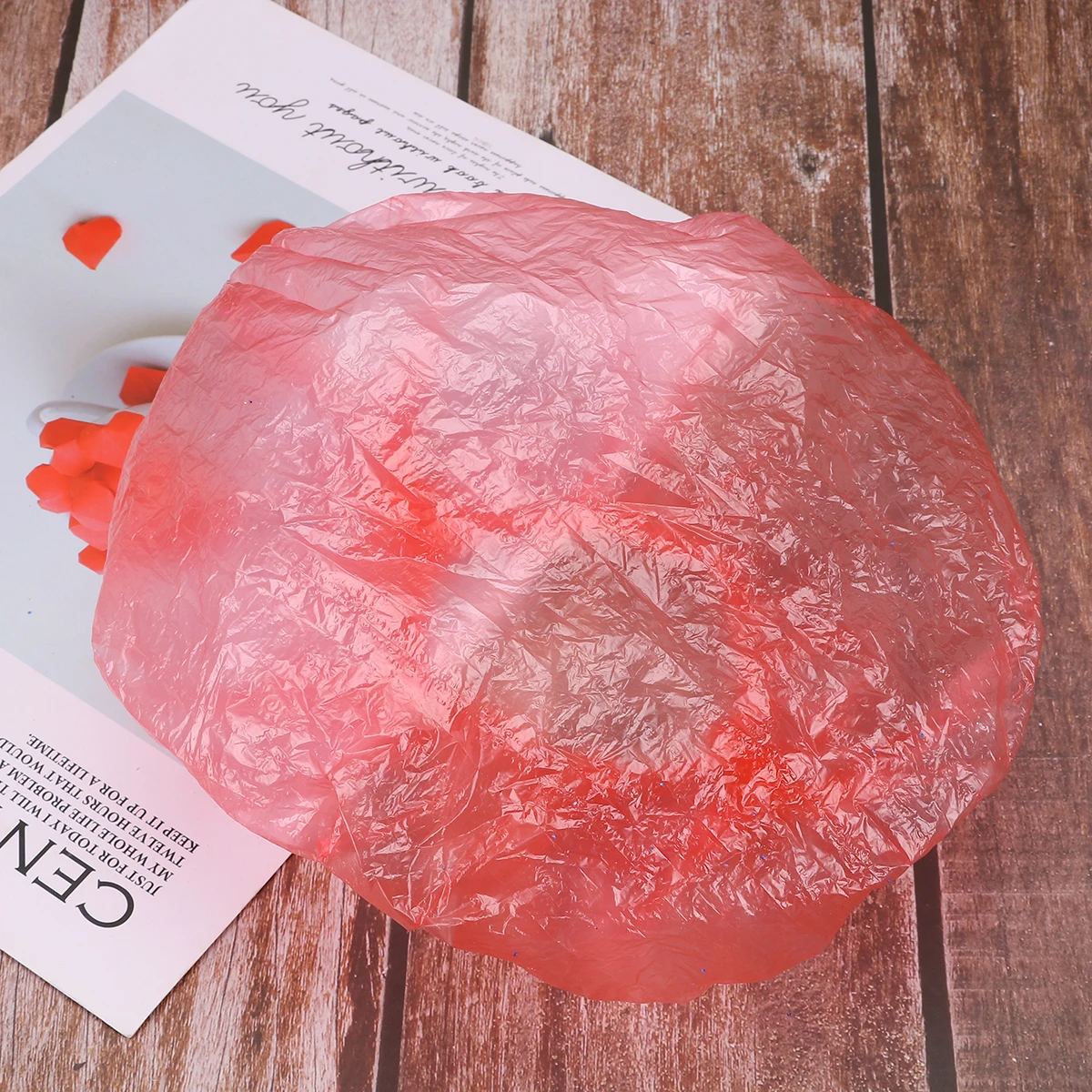 

Bath Cap Waterproof Shower Caps for Women Red Bathing Hat Hair Protective Salon Use Bathroom Accessories