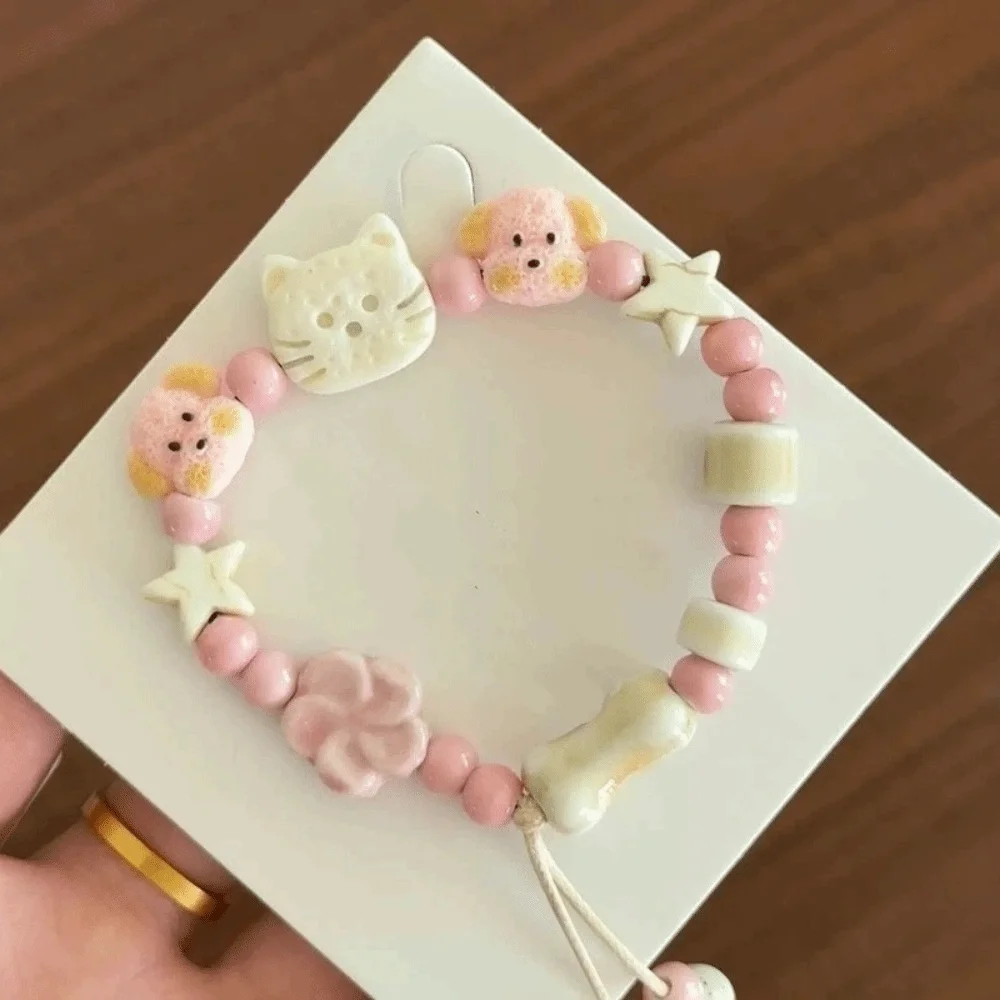 Fashion Cute Dog Beaded Bracelet Star Wristband Cat Beads Bracelet Resin Adjustable Friendship Bracelet Gifts