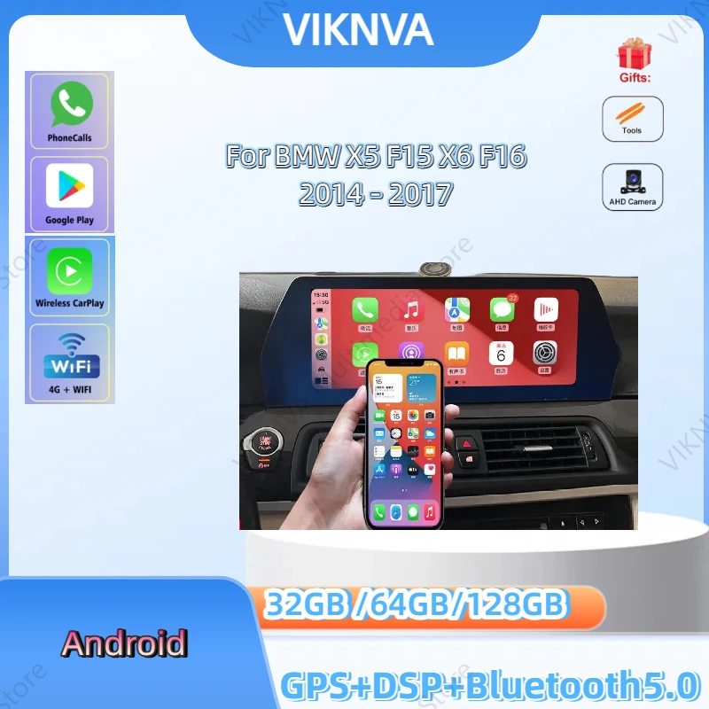 

Android 12.3inch Screen For BMW X5 F15 X6 F16 2014 - 2017 Carplay Car Multimedia NBT System Navigation GPS Radio BT Audio Stereo