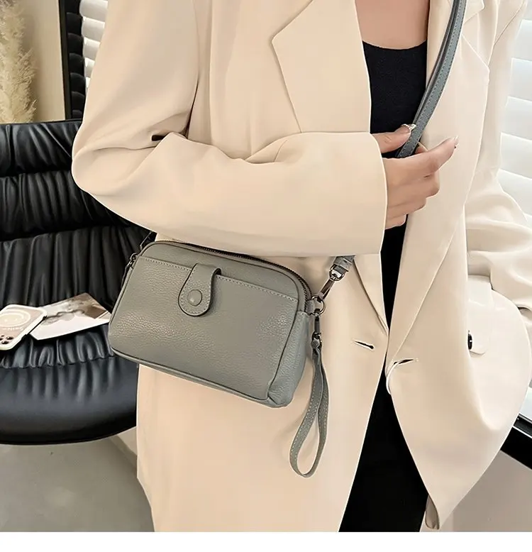 Frauen Aus Echtem Leder Schulter Tasche Neue Casual Weibliche Kleine Umhängetaschen Für Frauen Tasche Handy Tasche Tag Kupplungen – Detail 10