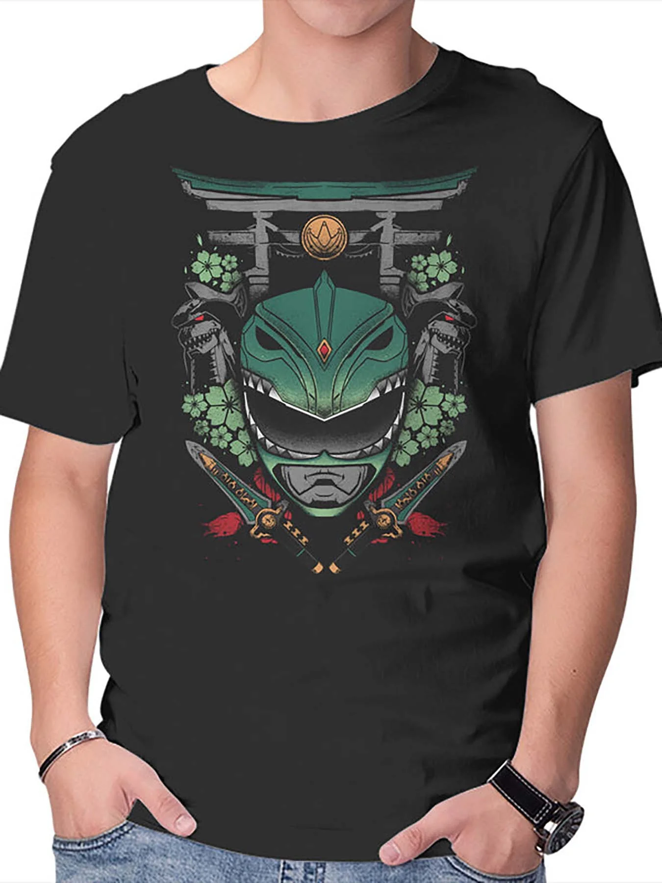 Mens Black Graphic … - image