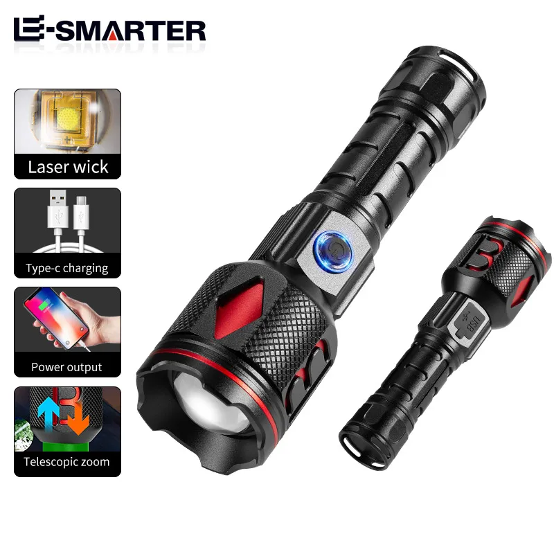 

Zoom Mini Led Flashlight Waterproof 3 Modes Light Torch Lamp Built In Battery Led Light for Camping Fishing Hiking
