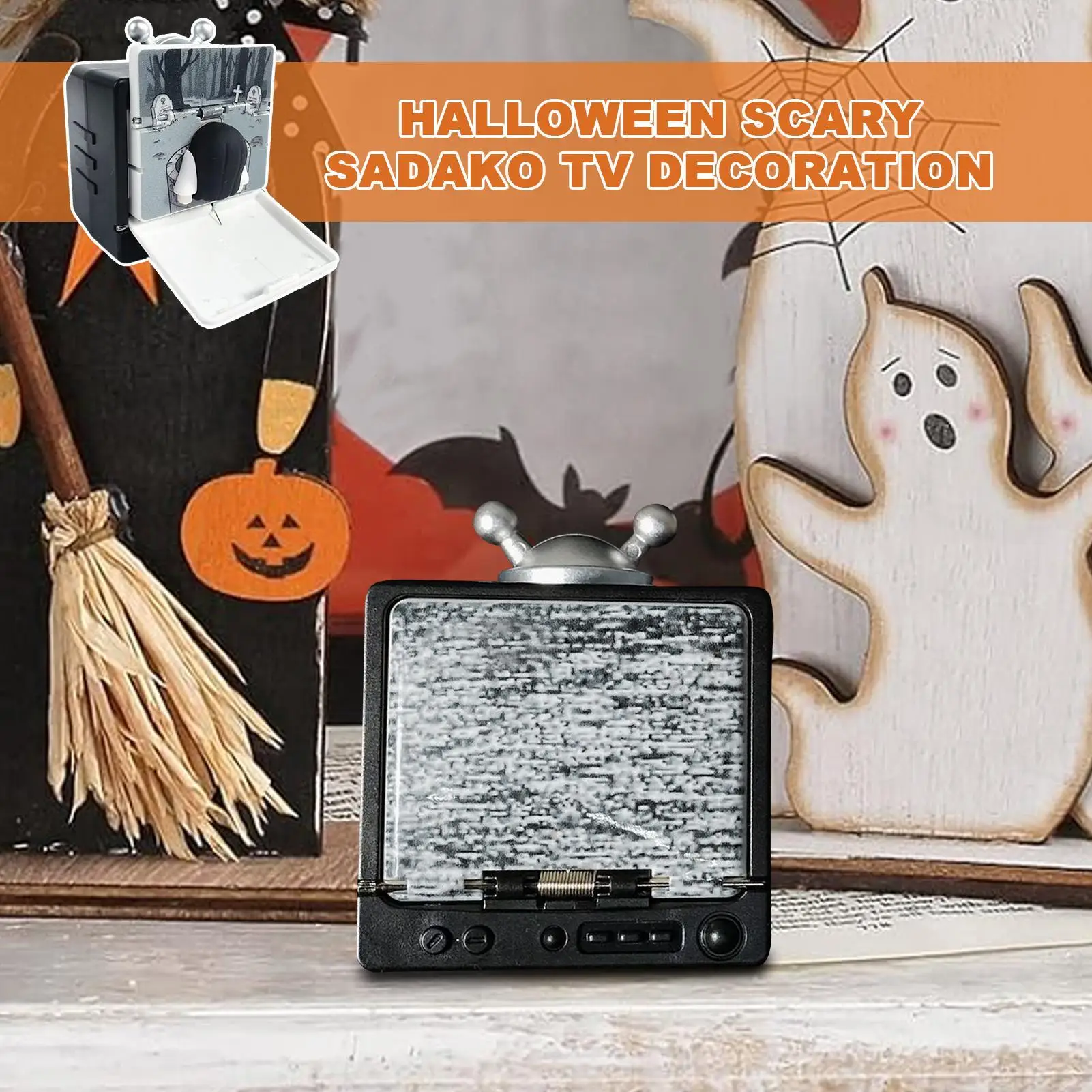 Broma creativa chica fantasma TV Sadako llavero de Halloween relajación Horror Prop mochila colgante alivio del estrés juguete para regalo