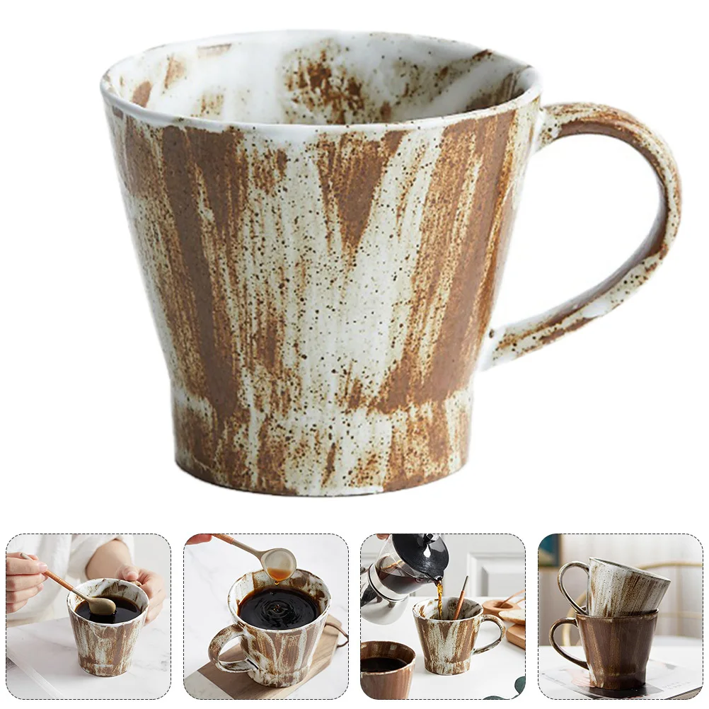 

Coffee Mug Irregular Ceramic Special Tea Cup Milk Design Cute Pattern Modern Handheld