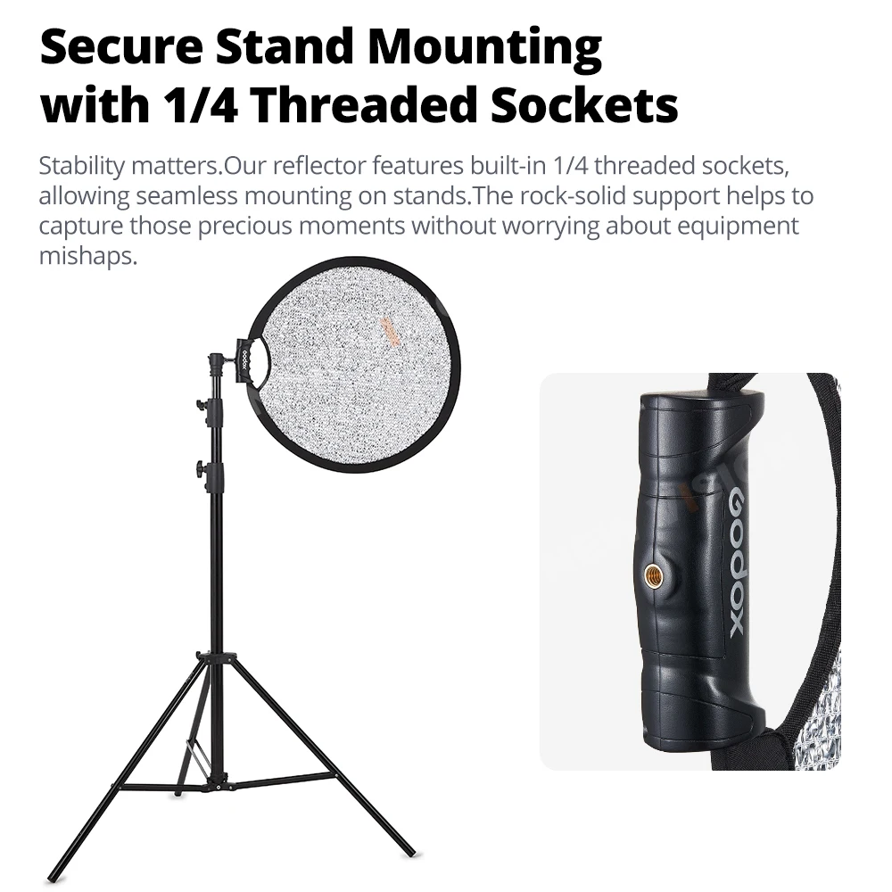 Godox W-RFT55/80/130 عاكس مقاوم للرياح قابل للطي 22 "/32" 50 سنتيمتر 80 سنتيمتر 130 سنتيمتر ملحقات التصوير الفوتوغرافي للاستخدام الخارجي #5