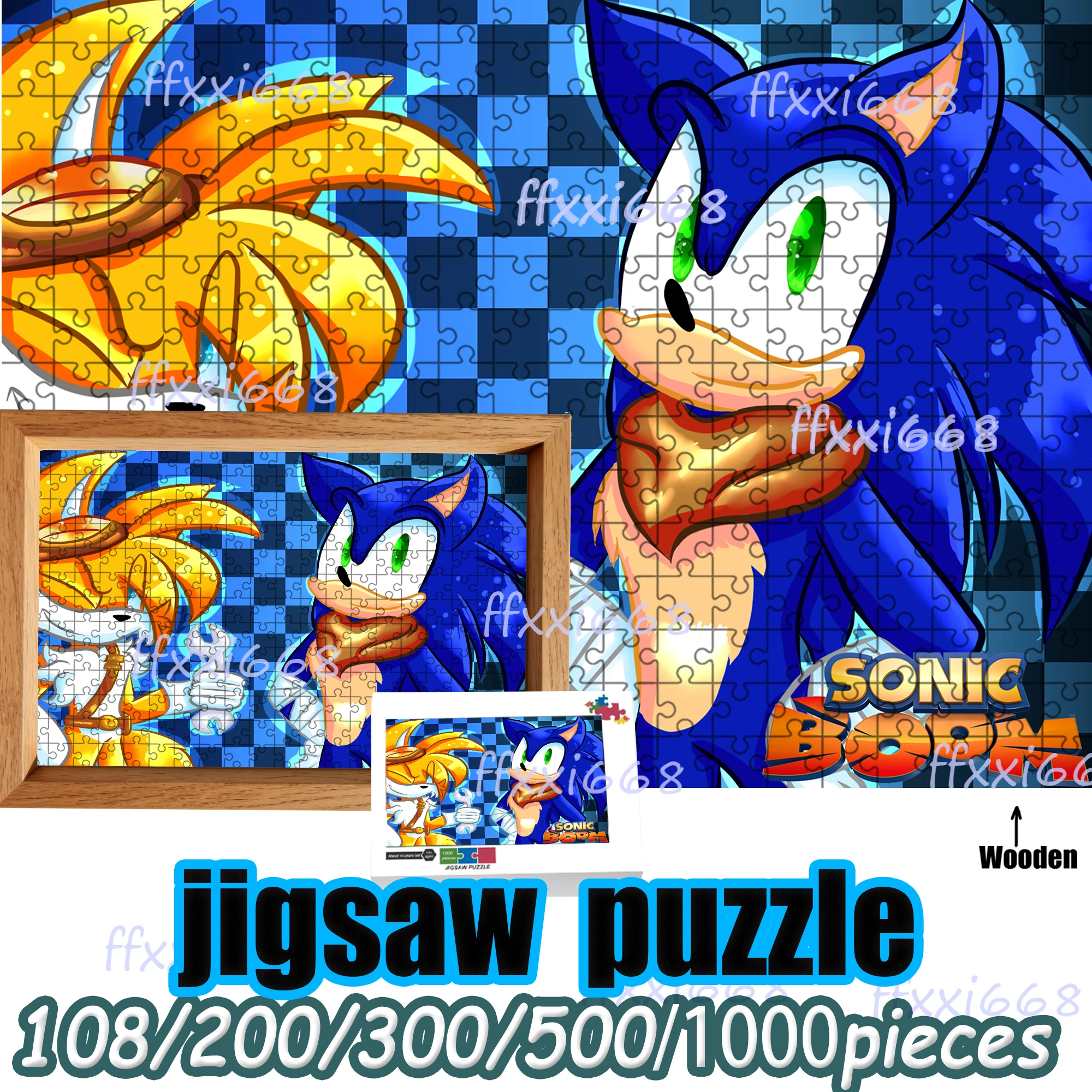 

Sonic the Hedgehog Jigsaw Puzzle 108/200/300/500/1000 Pieces Wooden Puzzle High Quality Gift Fun Birthday gift