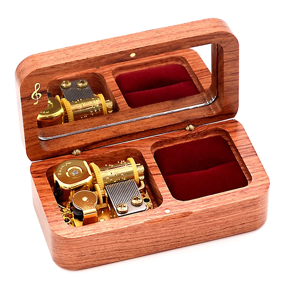 

Wholesale Custom Wedding Ring Music Box Rectangular Music Box Engagement Proposal Creative Gift DIY Engraving