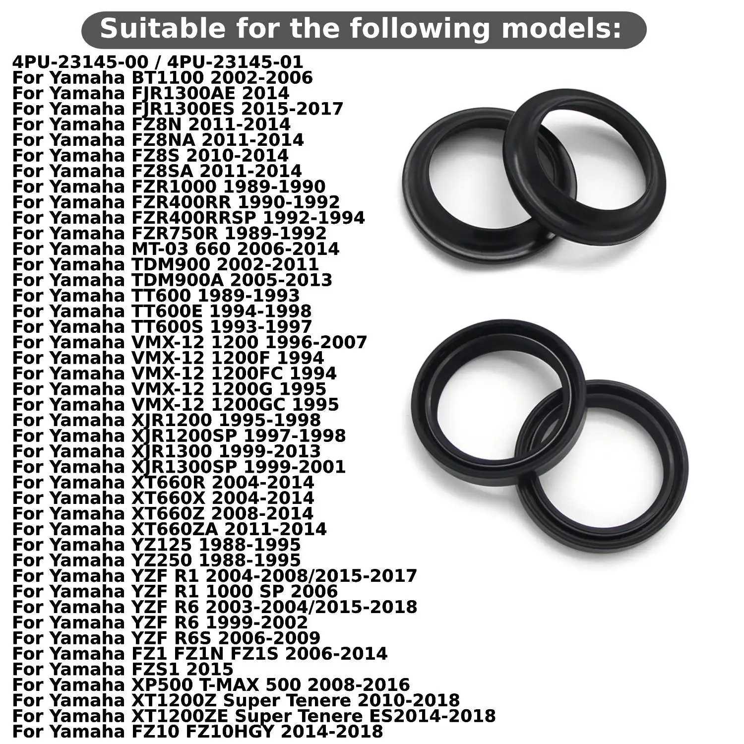 Motorcycle Damper Oil Seal Dust Seals For Yamaha BT1100 FJR1300AE ES FZ8 FZR1000 FZR400 MT-03 TDM900 TT600 VMX XJR1200 XT1200Z