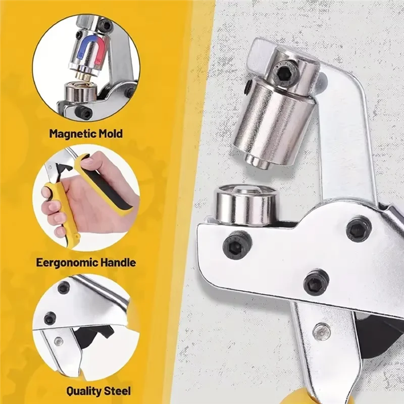 

AB33-Набор люверсов 200 с набором плоскогубцев для люверсов 3/8 дюйма 10 мм, ручные дырокол, инструменты для кожаной парусиновой одежды