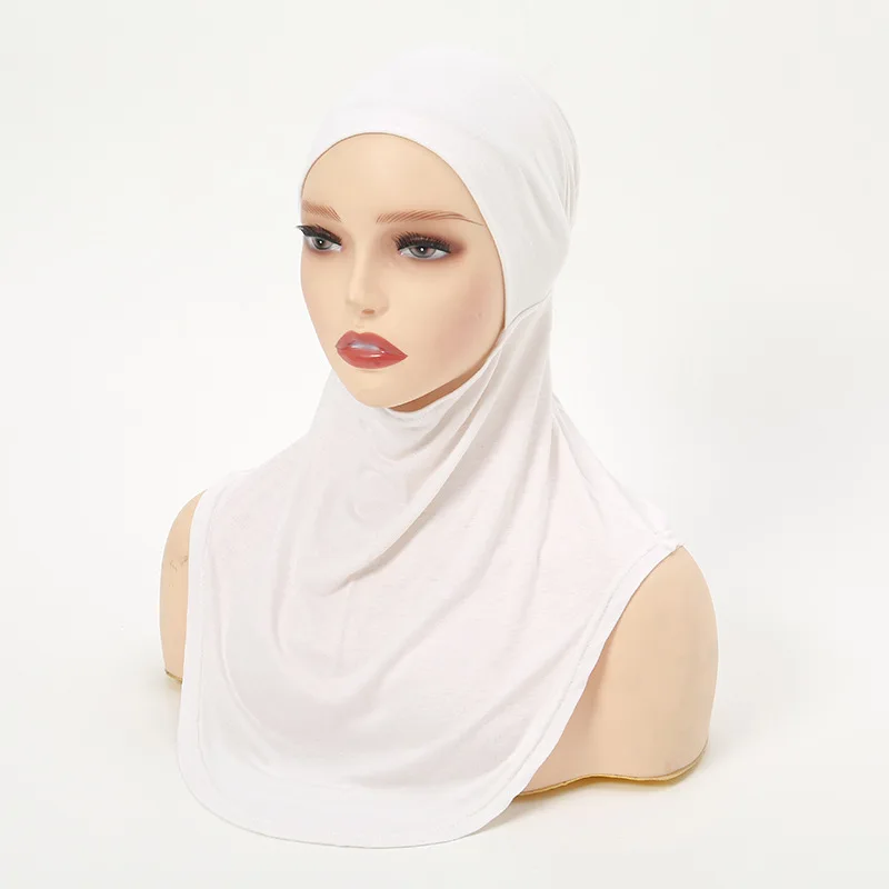 Solid Color Full Cover Scarf Cap Underscarf Neck Head Bonnet Hat Elastic Comfortable Shawl Cap Turbans For Women Girls