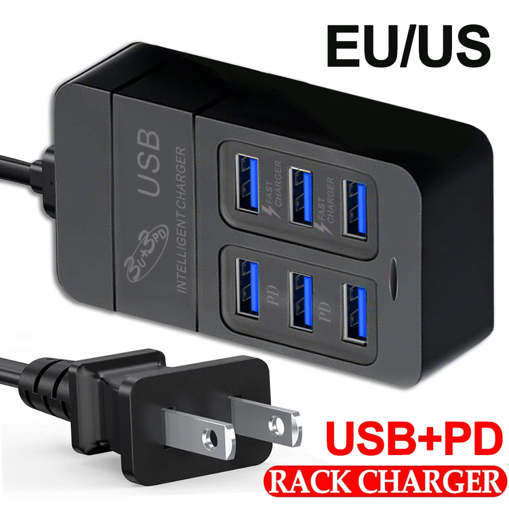

Многопортовый USB Type C PD, быстрая зарядка, удлинитель, зарядное устройство, адаптер для телефона, электрическая розетка для iPhone, Samsung, Xiaomi, ЕС/США