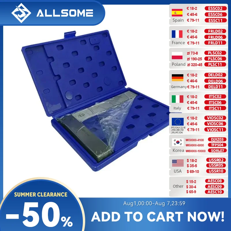 ALLSOcler Machiniste Carré 90 Résistant À Angle Droit Atlanset Précision Rectifiée En Acier Trempé Règle D\'angle HT2059-2064