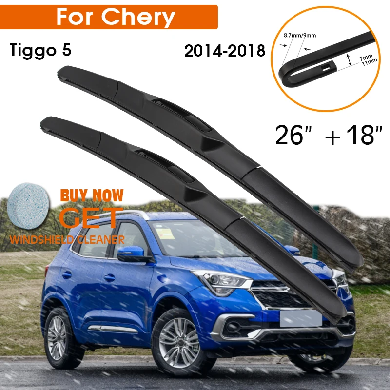 

Car Wiper Blade For Chery Tiggo 5 2014-2018 Windshield Rubber Silicon Refill Front Window Wiper 26"+18" LHD RHD Auto Accessories