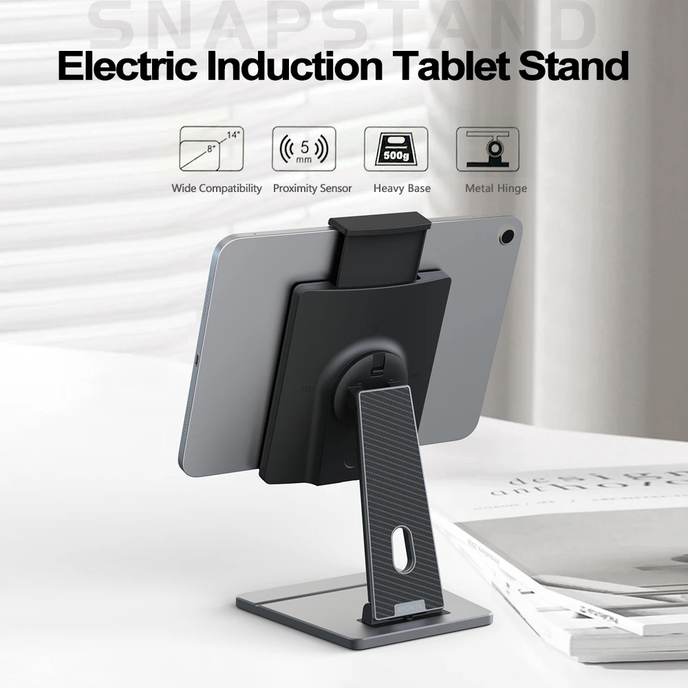 

EMONITA Tablet Holder with Electric Telescopic Clip for iPad Air/ Pro and Tablets, Touch-Sensitive, Adjustable, Rechargeable
