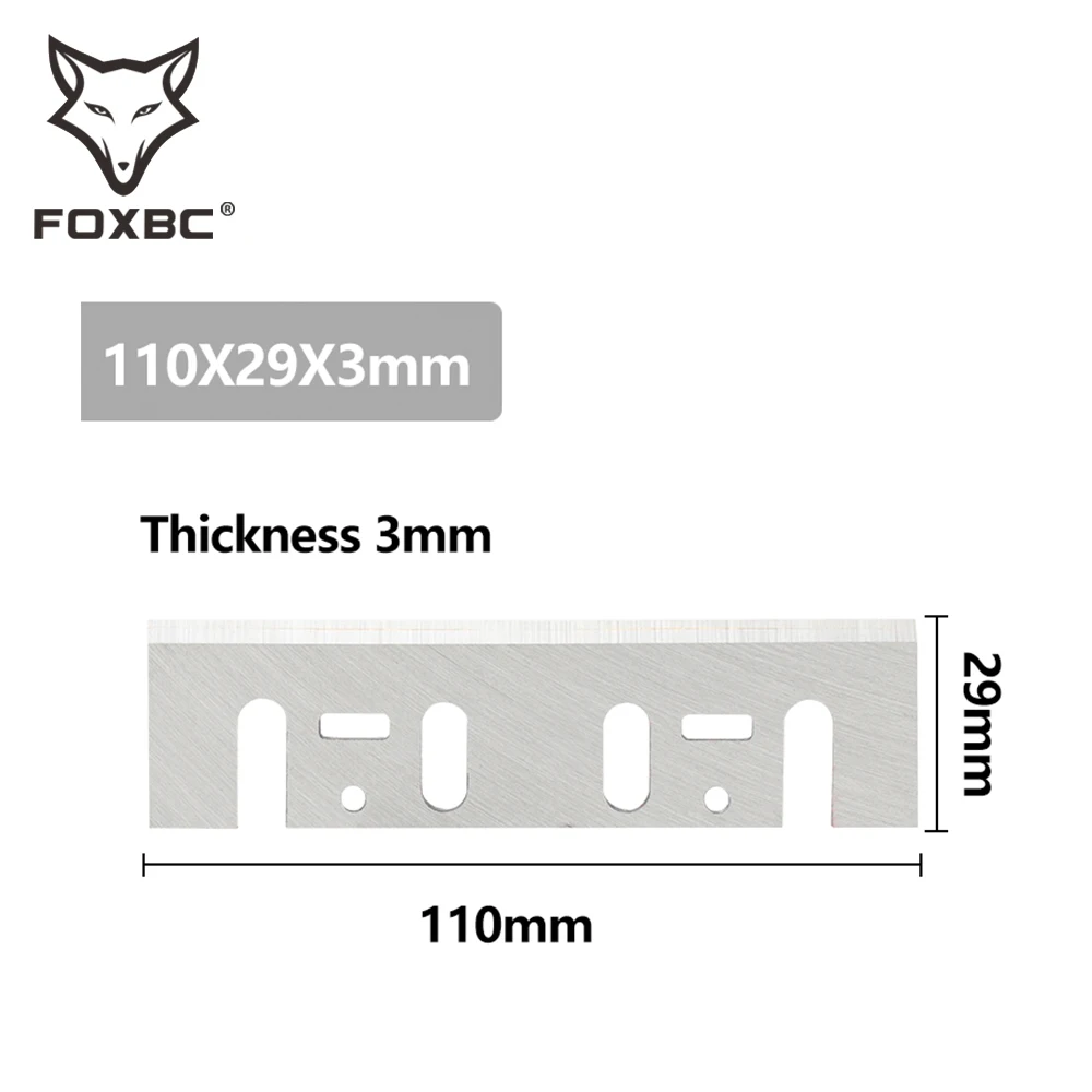 FOXBC 110mm HSS Rabot Lame 110mm x 29mm x 3mm pour interskol R-110/p110-01 Rabot Couteau Outil 4PCS