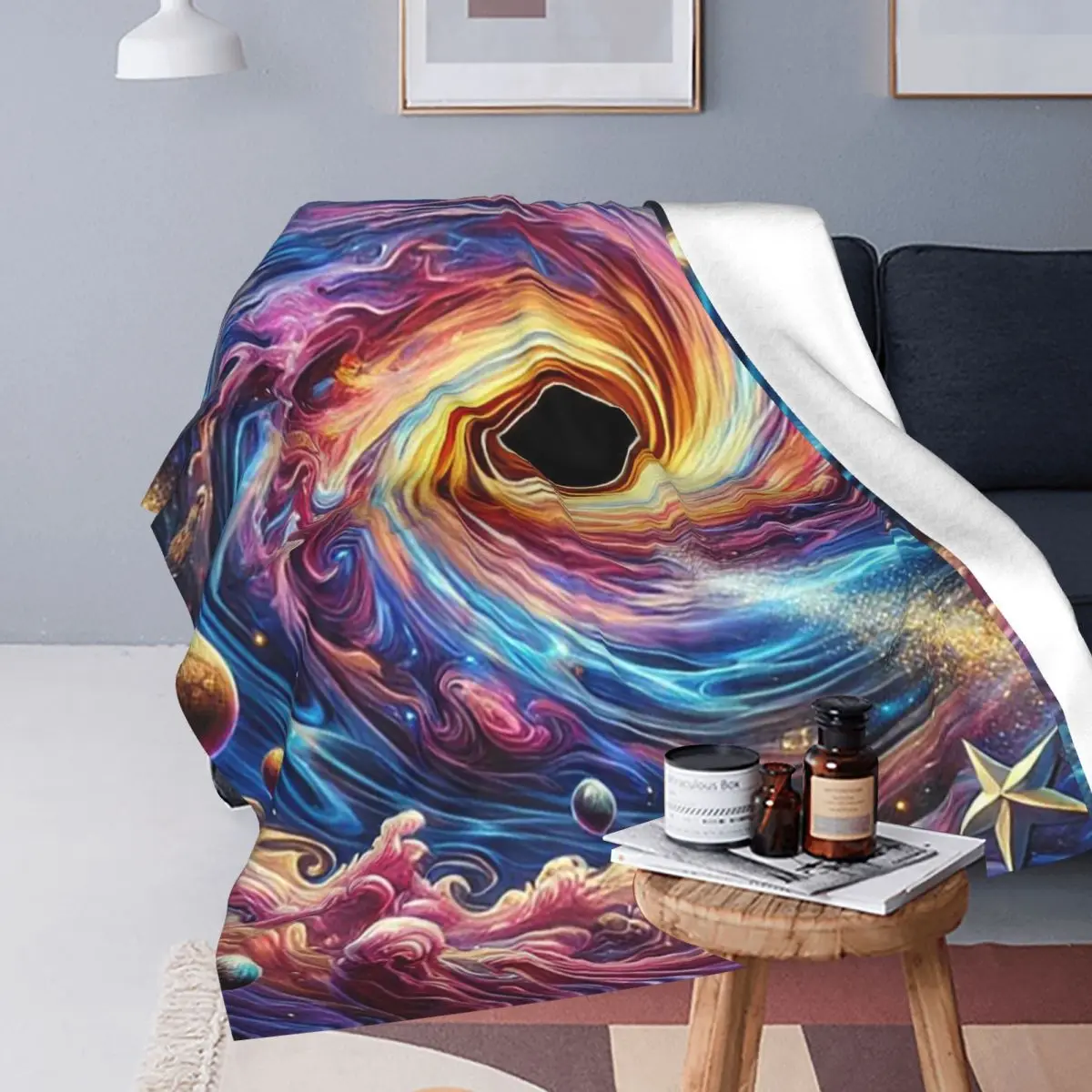 Ethereal Vortex Blankets Soft Warm Flannel Throw Blanket Bedspread for Bed Living room Picnic Travel Home Sofa