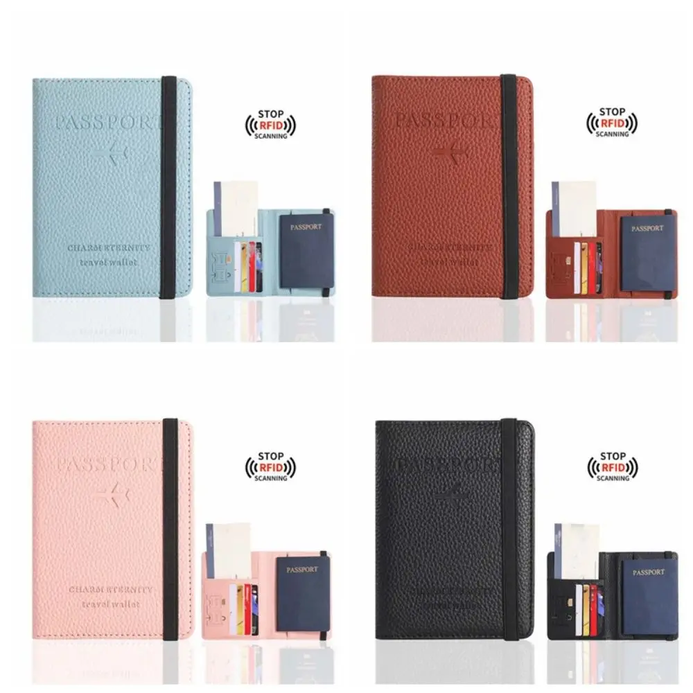 ความจุขนาดใหญ่ผู้ถือหนังสือเดินทาง RFID สายรัดยางยืดกระเป๋าถือข้อมูลประจําตัวถุงเก็บป้องกันการสูญหายหมายเหตุช่อง