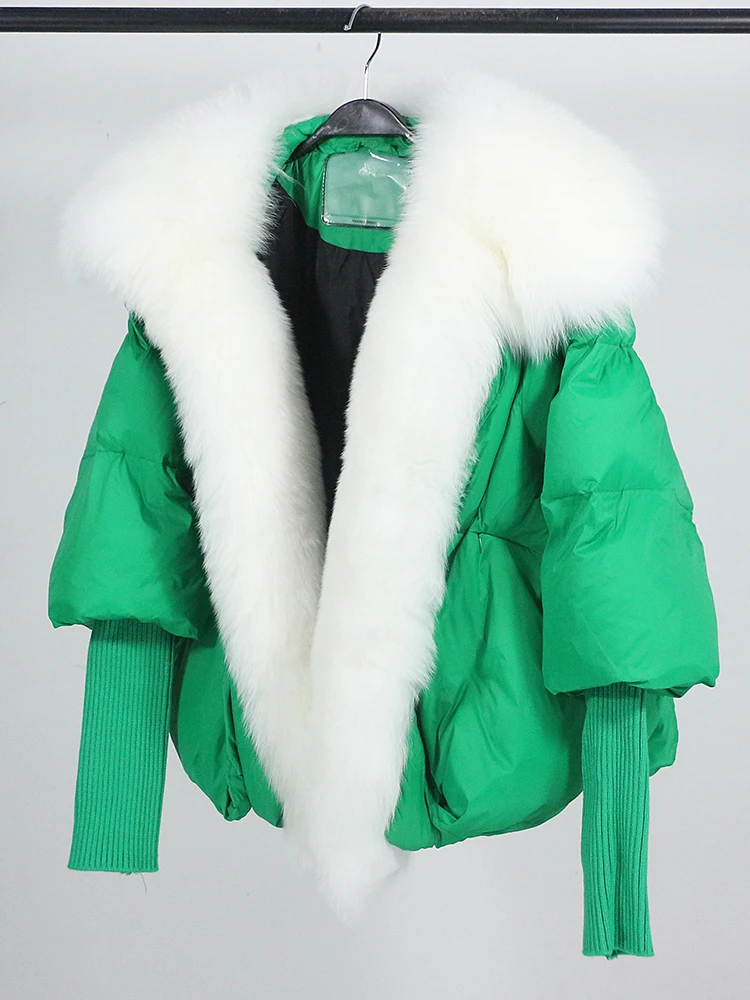 Lose Natürliche Echt Fox Pelz Kragen Mantel Dicke Neue Europäische Mode Weiße Ente Unten Jacke Winter Frauen Warme Luxus Oberbekleidung – Detail 34