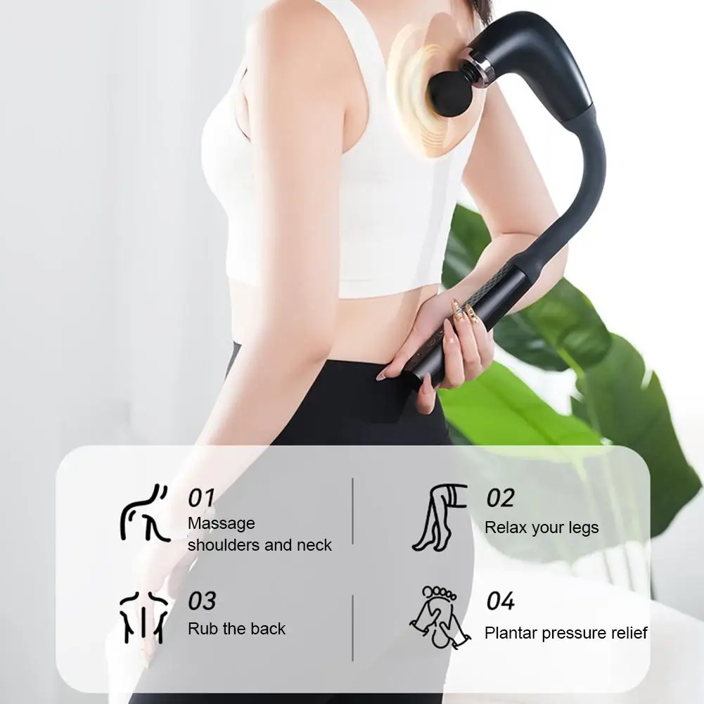 

Пистолет для фасции с изогнутым крючком. Массажер для глубоких тканей с 4 сменными головками. Двигатель с высоким крутящим моментом. Эргономичная ручка для облегчения боли B9T7.